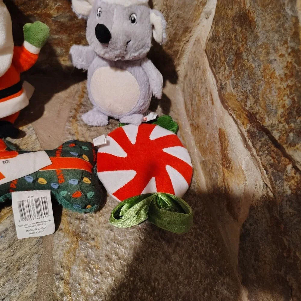 Lot of 4 Dog Christmas Toys Santa